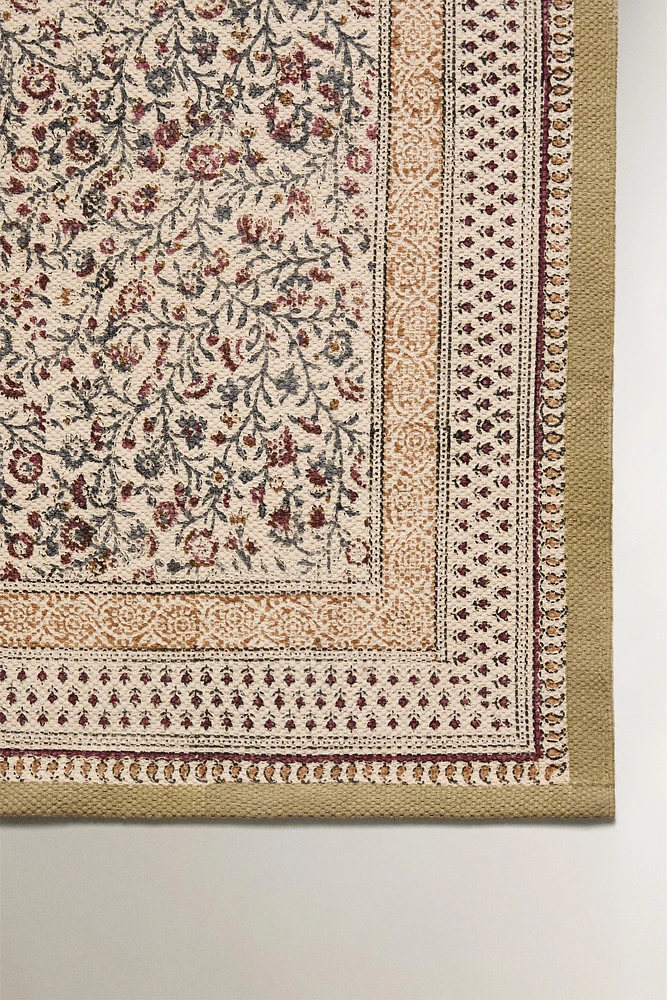 TAPIS COTON IMPRIMÉ BLOCK PRINT