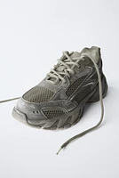 WORN-EFFECT SNEAKERS