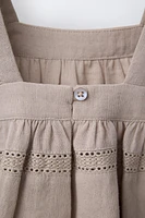 EMBROIDERED COTTON LINEN TOP