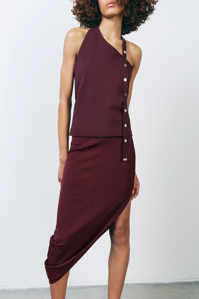 JUPE ASYMÉTRIQUE EN CRÊPE
