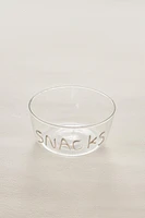 BOROSILICATE GLASS BOWL WITH SLOGAN
