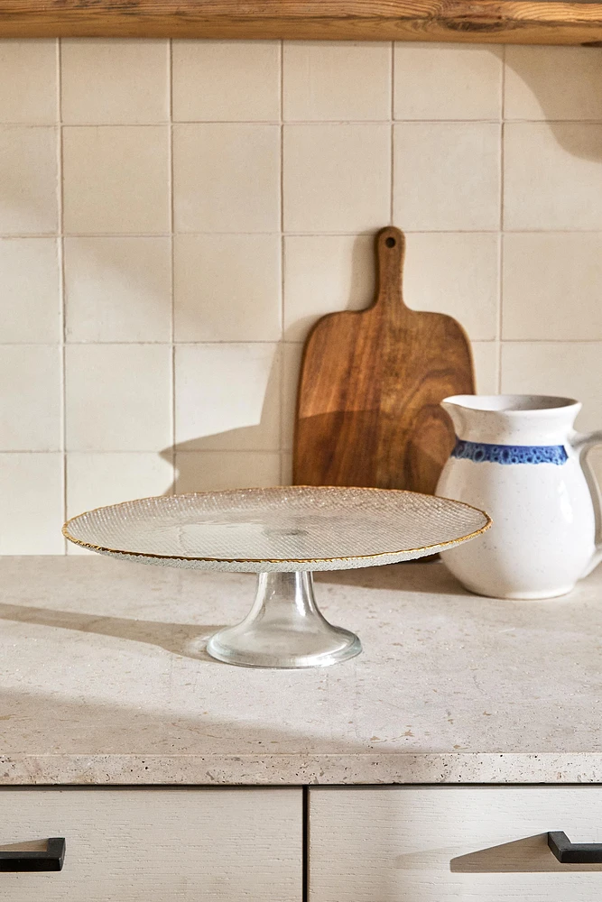 PLAT VERRE RECYCLABLE RELIEF LISERÉ DORÉ