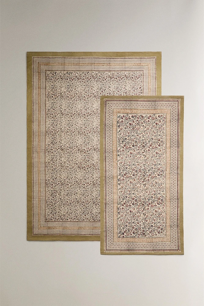 TAPIS COTON IMPRIMÉ BLOCK PRINT