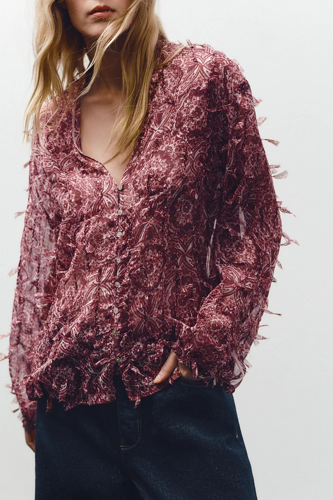 FRINGED PRINT SHIRT