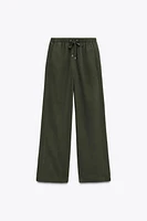 TEXTURED WIDE LEG PANTS