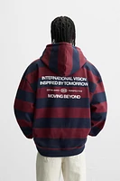 STRIPED HOODED SWEATSHIRT