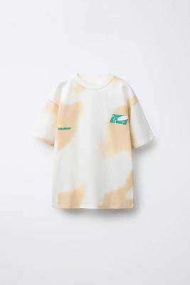 TEXT SPLOTCH PRINT T-SHIRT