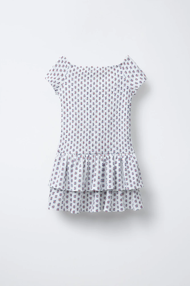 RUFFLED TEXTURED DRESS
