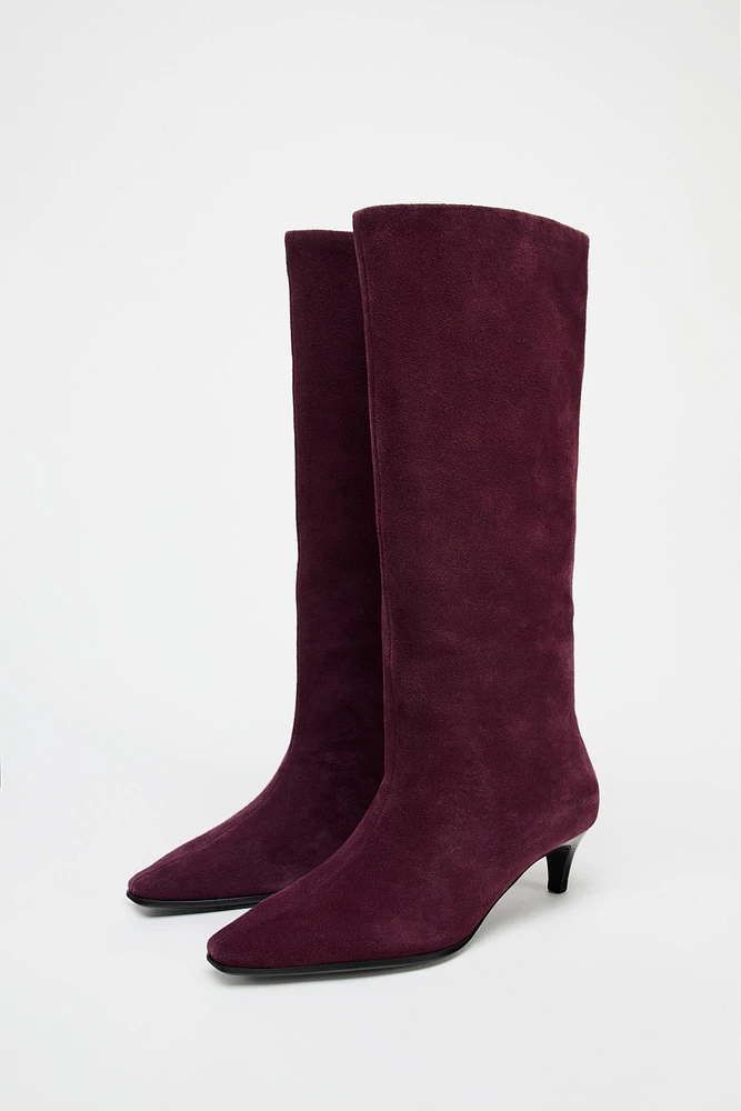 BOTTES À TALONS EN DAIM
