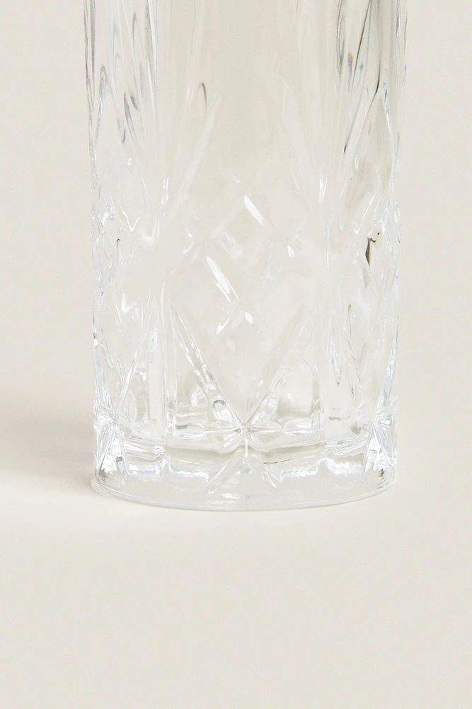 TALL TUMBLER WITH RAISED DESIGN