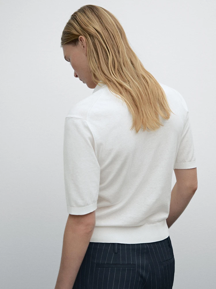 Pull polo manches courtes