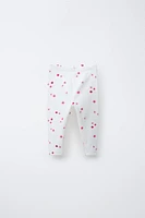 TWO-PACK FLORAL PRINT RIBBED LEGGINGS