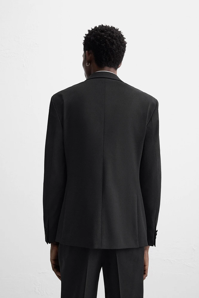 WOOL BLEND TUXEDO SUIT BLAZER