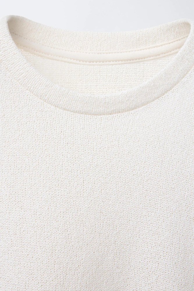 TEXTURED KNIT T-SHIRT