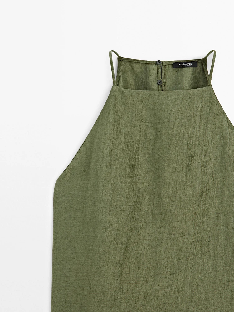 Linen blend halter top