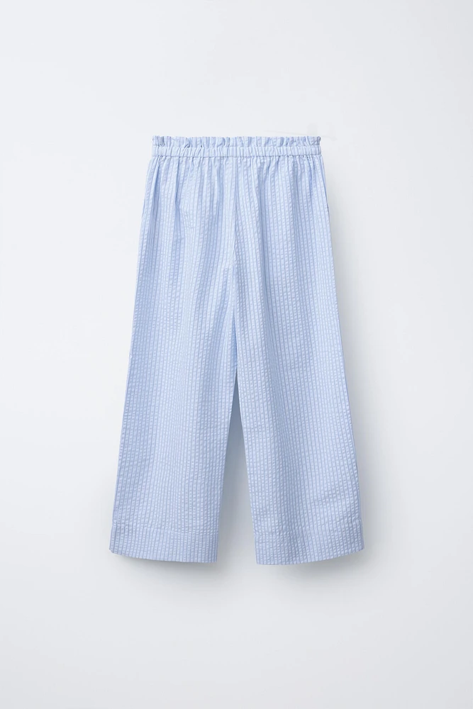 PANTALON À RAYURES EN SEERSUCKER