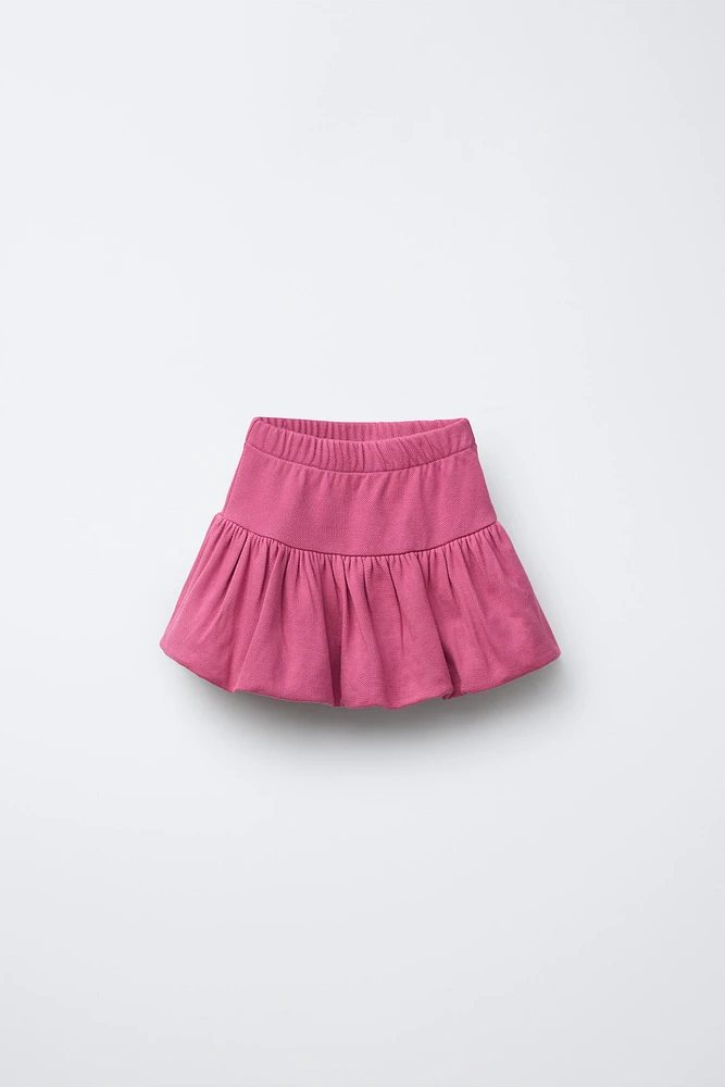 BALLOON PIQUÉ KNIT SKIRT