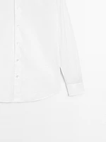 Chemise slim fit élastiquée en coton mélangé
