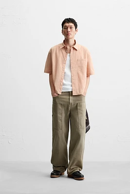 STRIPED CROPPED FIT SHIRT
