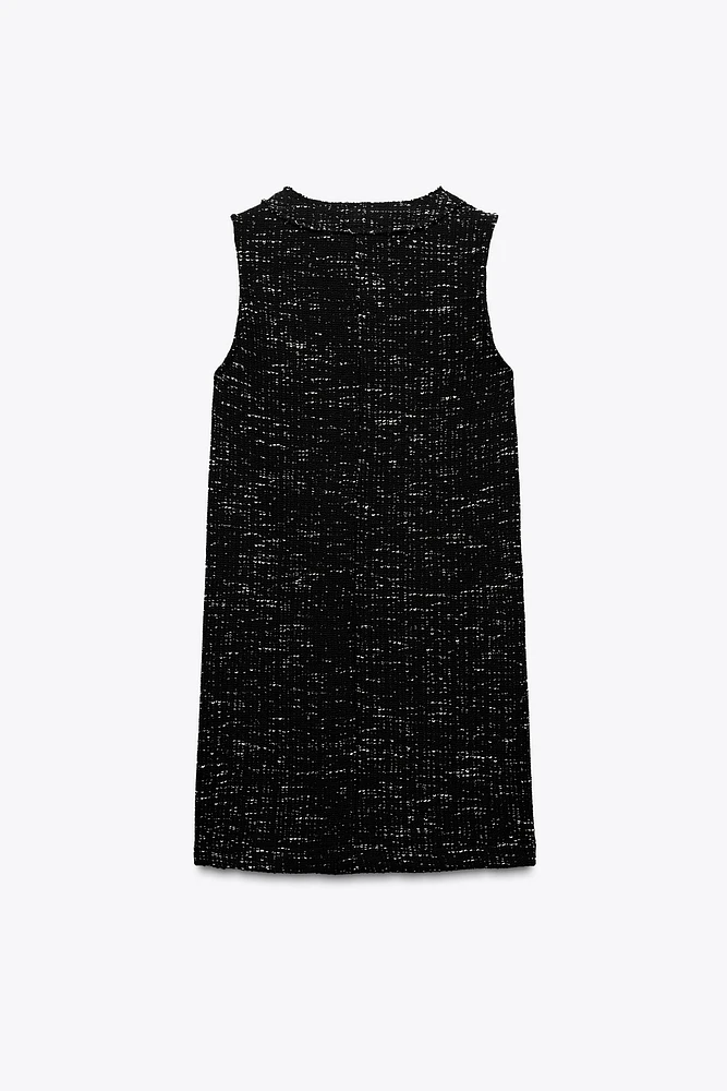 TEXTURED BOW SHORT DRESS