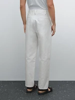 Pantalon relaxed fit en coton mélangé
