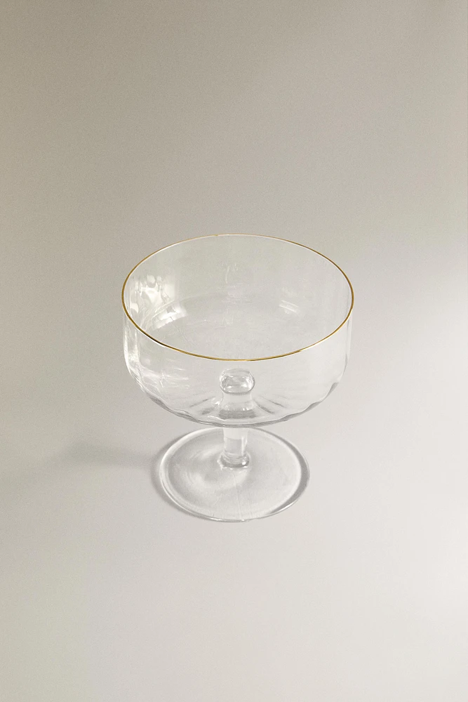 VERRE RELIEF FILET DORÉ
