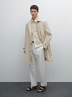 Pantalon relaxed fit en coton mélangé