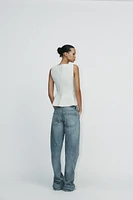 STRETCHY PEPLUM TOP