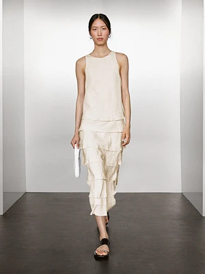 Long flowing dress with ruffles