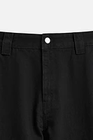LEATHER PANEL CARGO JEANS
