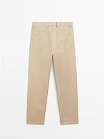 Pantalon regular coton mélangé