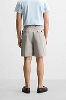 BERMUDA RELAXED FIT EFFET PLISSÉ