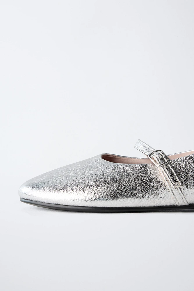 METALLIC BALLET FLATS