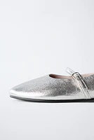 METALLIC BALLET FLATS