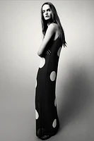 DOTTED KNIT MAXI DRESS