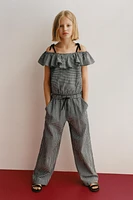 PANTALON WIDE LEG IMPRIMÉ CARREAUX VICHY