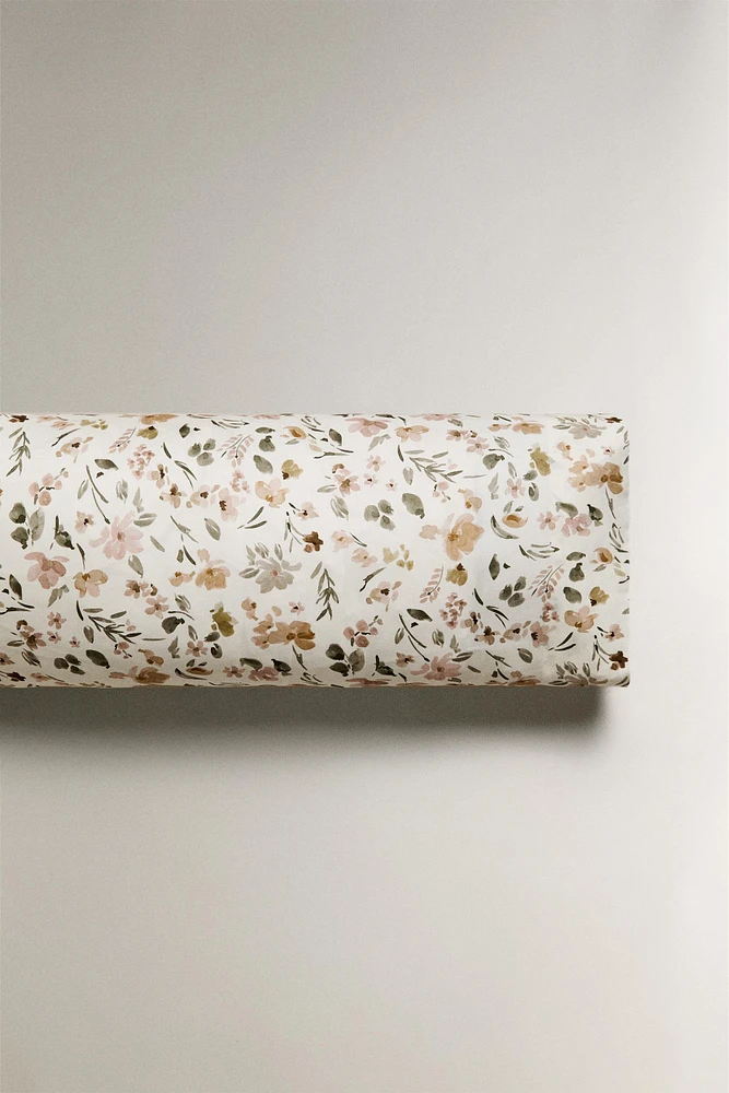 TAIE D’OREILLER SATIN IMPRIMÉ FLEUR