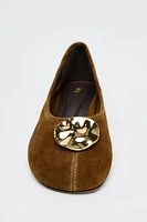 BALLERINES EN CROÛTE DE CUIR