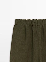 Pantalon droit 100 % lin