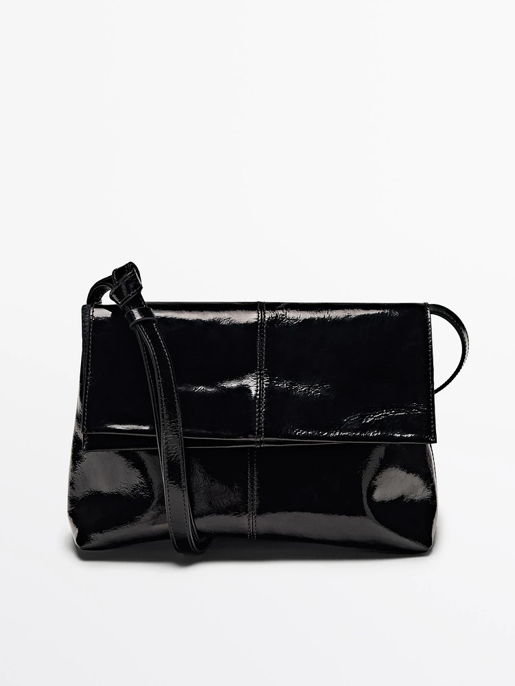 Mini-sac flap nappa craquelé