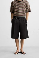 BELTED PLEATED SHORTS