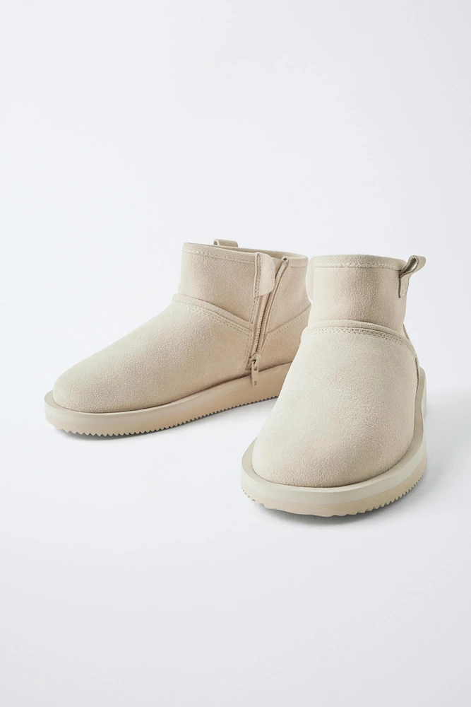 BOTTINES DOUBLÉES EN CUIR