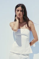 TRF DENIM BANDEAU TOP