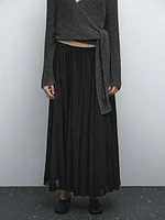 Jupe midi plissée volume