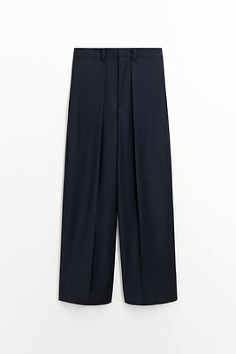 WOOL BLEND PLEATED PANTS ZW COLLECTION