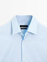 Slim fit stretch cotton blend shirt