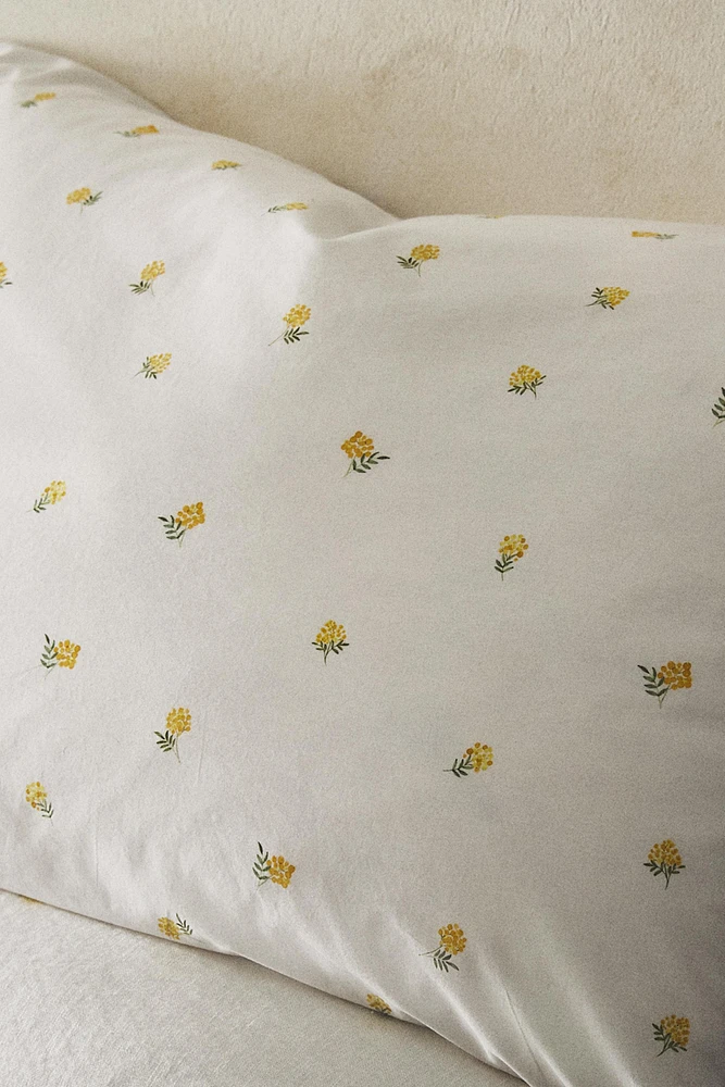 MIMOSA PRINT COTTON PILLOWCASE