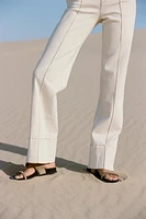 TOPSTITCHED BOOTCUT PANTS