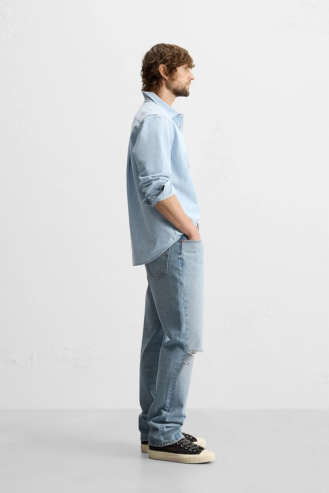 JEAN STRAIGHT FIT ÉCLABOUSSURES DE PEINTURE