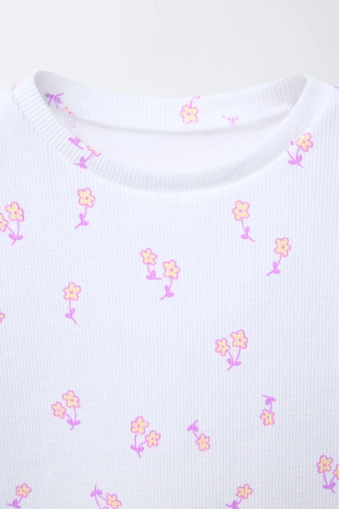 PRINTED RIBBED T-SHIRT